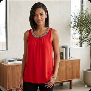 SOCIALITE Semi Sheer red Blouse Size S